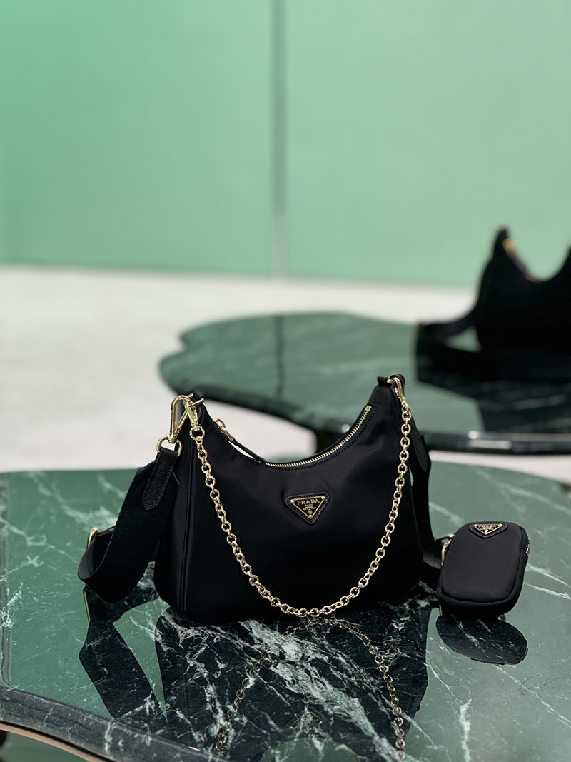 プラダ アウトレット PRADA Re-Edition 2005 Re-Nylon バッグ 1BH204_R064_F0632_V_V9L ブラック H品 プラダ ナイロンバッグ 人気 - 画像 (9)