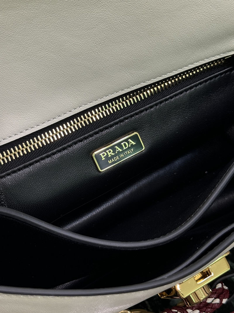 プラダ アウトレット PRADA チャーム付 プラダ ソフトサウンド スモール 1BD379_2C6A_F0PG7_V_OO6 ホワイト H品 プラダ ショルダーバッグ 人気 - 画像 (2)