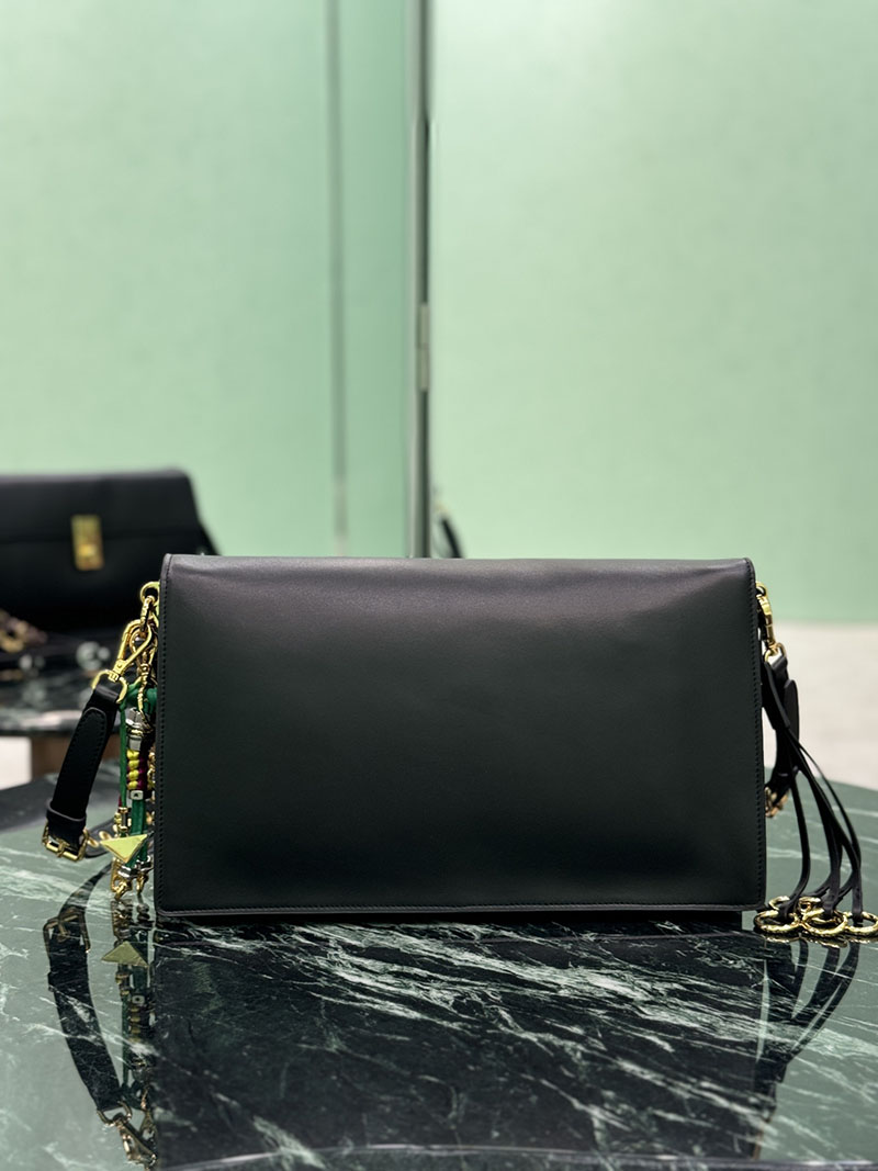 プラダ アウトレット PRADA チャーム付 プラダ ソフトサウンド ラージ 1BD378_2C6A_F0002_V_OO6 ブラック H品 プラダ ショルダーバッグ 人気 - 画像 (7)