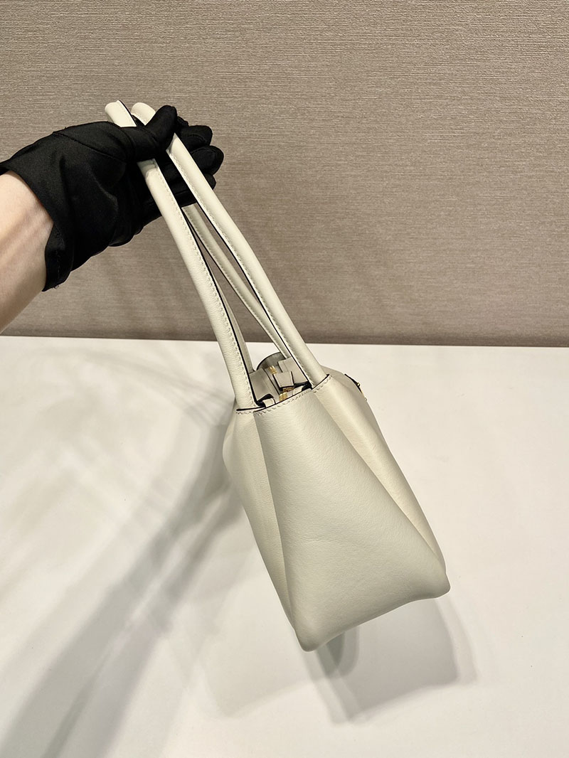プラダ アウトレット PRADA ダーリン ミディアム レザー ショルダーバッグ 1BA444_2CYS_F0PG7_V_OVX ホワイト H品 プラダ ホーボーバッグ - 画像 (6)