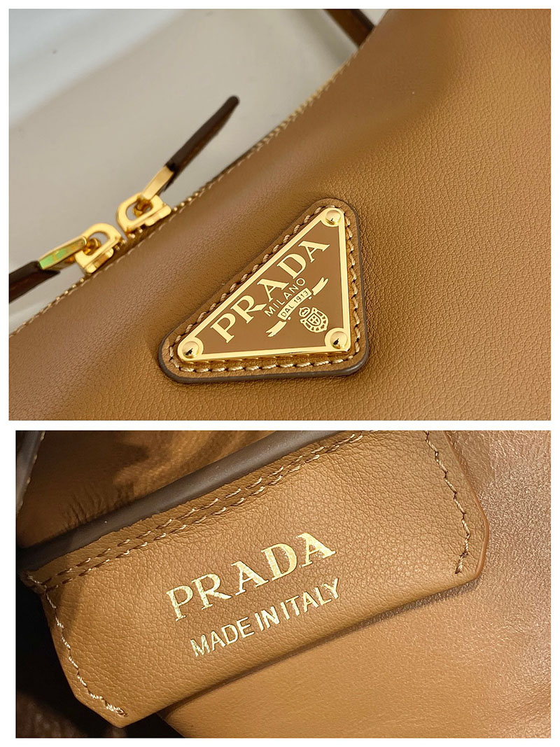 プラダ アウトレット PRADA ダーリン ミディアム レザー ショルダーバッグ 1BA444_2CYS_F03BH_V_OVX キャメル H品 プラダ ホーボーバッグ - 画像 (2)