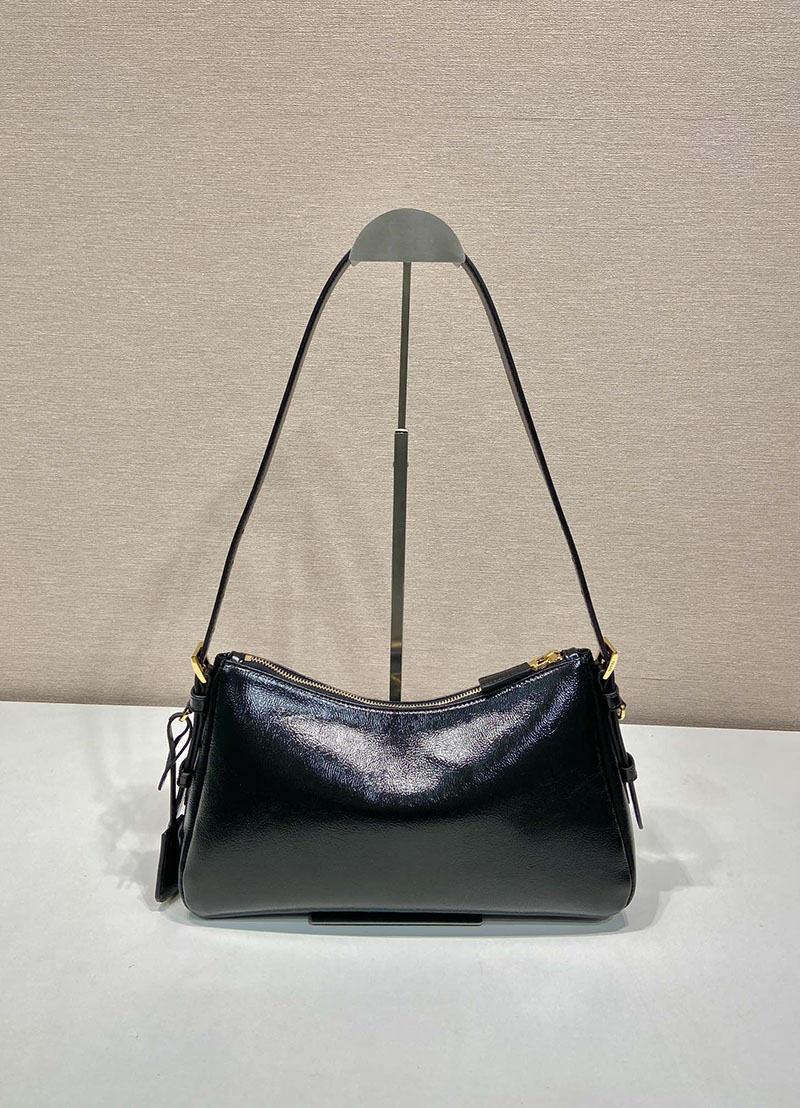 プラダ アウトレット PRADA エメ ミディアム ナプラックレザー ショルダーバッグ 1BC229_2DNT_F0002_V_LVM ブラック H品 プラダ 斜めがけバッグ レディース - 画像 (6)