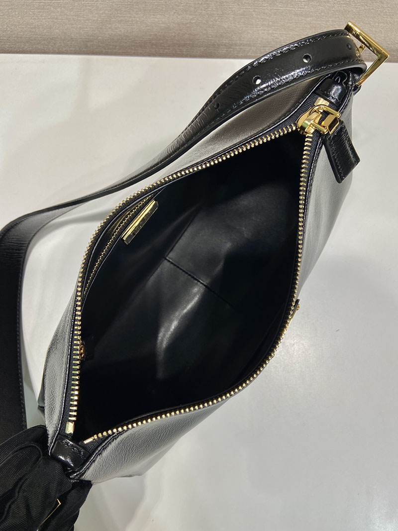 プラダ アウトレット PRADA エメ ミディアム ナプラックレザー ショルダーバッグ 1BC229_2DNT_F0002_V_LVM ブラック H品 プラダ 斜めがけバッグ レディース - 画像 (3)