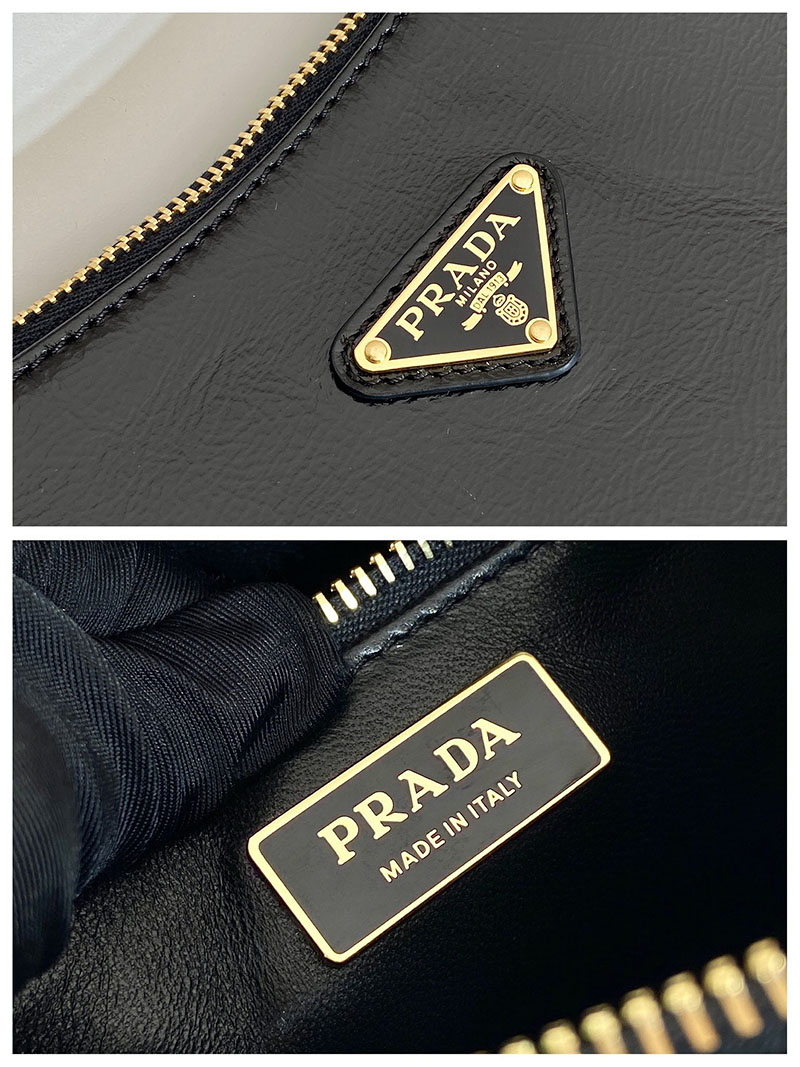 プラダ アウトレット PRADA エメ ミディアム ナプラックレザー ショルダーバッグ 1BC229_2DNT_F0002_V_LVM ブラック H品 プラダ 斜めがけバッグ レディース - 画像 (2)