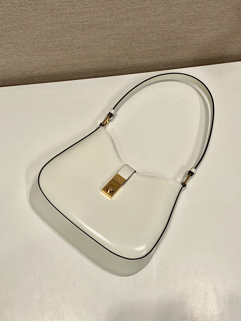 プラダ アウトレット PRADA クレオ クラスプ付 ブラッシュドレザー ショルダーバッグ 1BC169_ZO6_F02EU_V_MEO ホワイト H品 プラダ 斜めがけバッグ レディース - 画像 (7)