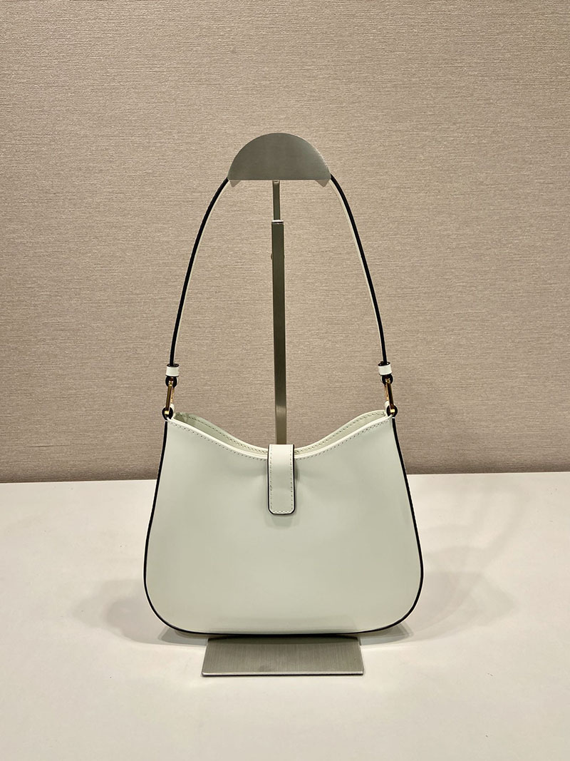 プラダ アウトレット PRADA クレオ クラスプ付 ブラッシュドレザー ショルダーバッグ 1BC169_ZO6_F02EU_V_MEO ホワイト H品 プラダ 斜めがけバッグ レディース - 画像 (6)