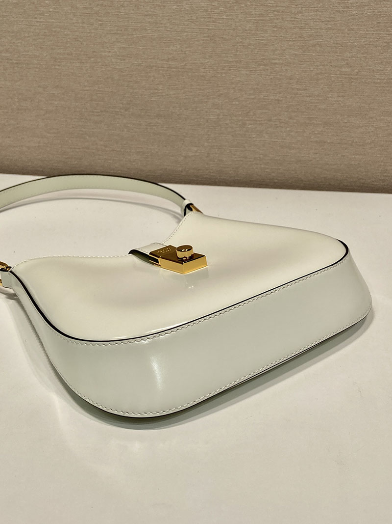 プラダ アウトレット PRADA クレオ クラスプ付 ブラッシュドレザー ショルダーバッグ 1BC169_ZO6_F02EU_V_MEO ホワイト H品 プラダ 斜めがけバッグ レディース - 画像 (4)