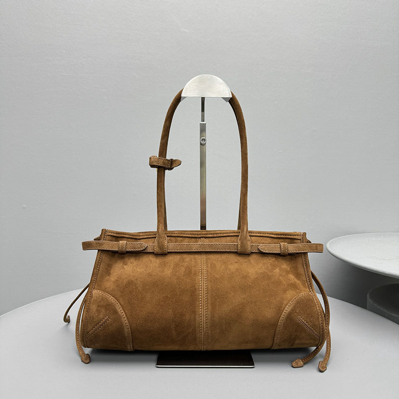 プラダ アウトレット PRADA ボニー ミディアム スエード ハンドバッグ 1BA426_2C4S_F0401_V_MOO ブラウン H品 プラダ 斜めがけバッグ レディース - 画像 (8)