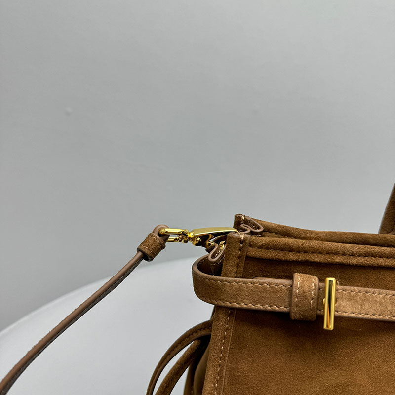 プラダ アウトレット PRADA ボニー ミディアム スエード ハンドバッグ 1BA426_2C4S_F0401_V_MOO ブラウン H品 プラダ 斜めがけバッグ レディース - 画像 (5)