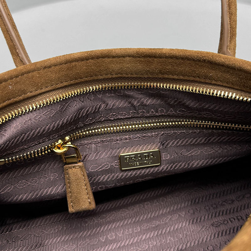 プラダ アウトレット PRADA ボニー ミディアム スエード ハンドバッグ 1BA426_2C4S_F0401_V_MOO ブラウン H品 プラダ 斜めがけバッグ レディース - 画像 (4)