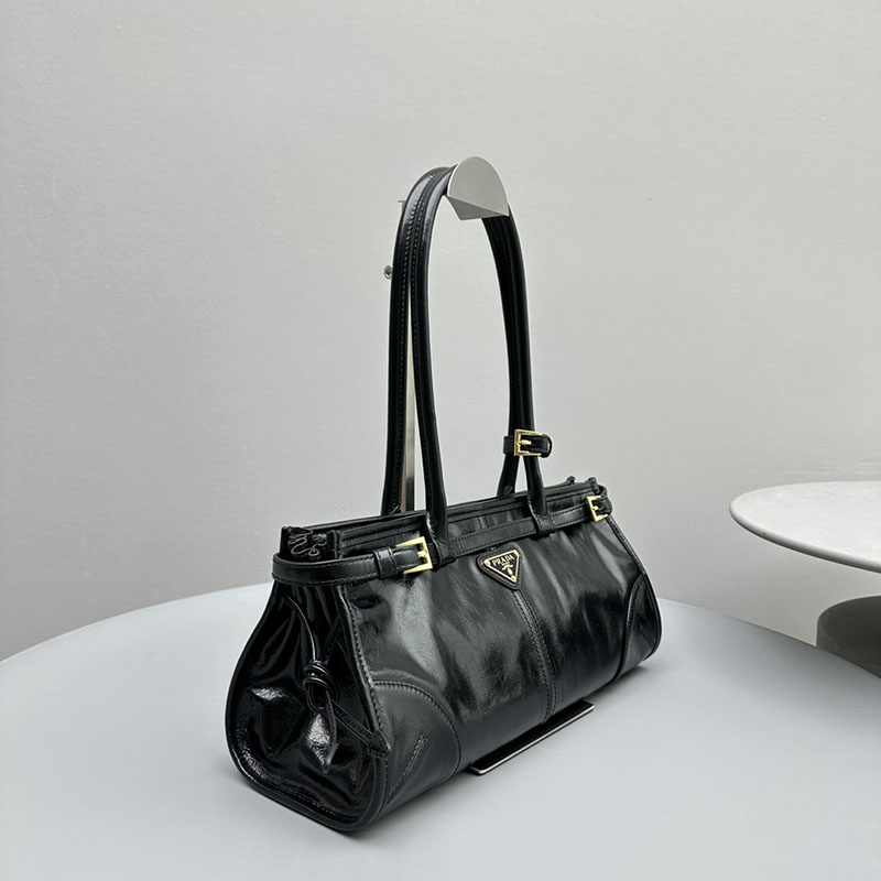 プラダ アウトレット PRADA ボニー ミディアム スエード ハンドバッグ 1BA426_2CYR_F0002_V_MOO ブラック H品 プラダ 斜めがけバッグ レディース - 画像 (9)