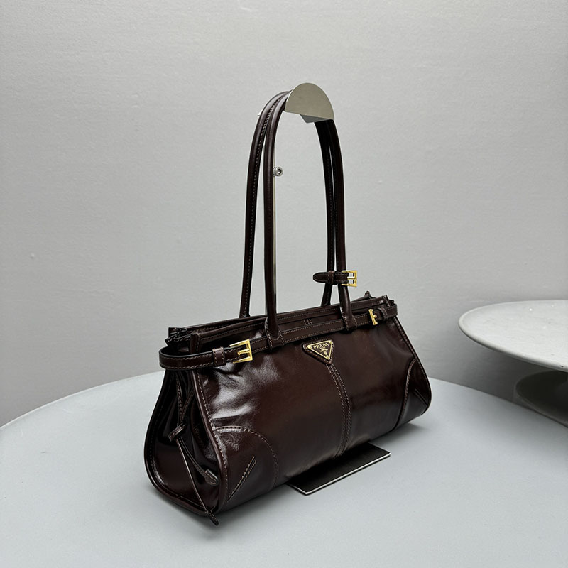 プラダ アウトレット PRADA ボニー ミディアム スエード ハンドバッグ 1BA426_2CYR_F01D6_V_MOO ダークブラウン H品 プラダ 斜めがけバッグ レディース - 画像 (9)