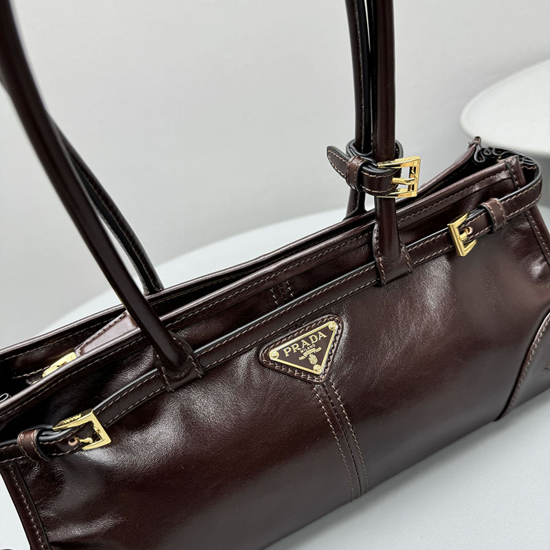 プラダ アウトレット PRADA ボニー ミディアム スエード ハンドバッグ 1BA426_2CYR_F01D6_V_MOO ダークブラウン H品 プラダ 斜めがけバッグ レディース - 画像 (6)