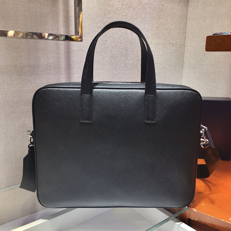 プラダ アウトレット PRADA サフィアーノレザー ブリーフケース 2VE368_9Z2_F0002_V_OOX ブラック H品 ビジネスバッグ メンズ プラダ - 画像 (7)