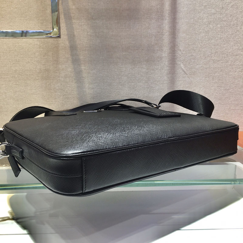 プラダ アウトレット PRADA サフィアーノレザー ブリーフケース 2VE368_9Z2_F0002_V_OOX ブラック H品 ビジネスバッグ メンズ プラダ - 画像 (5)