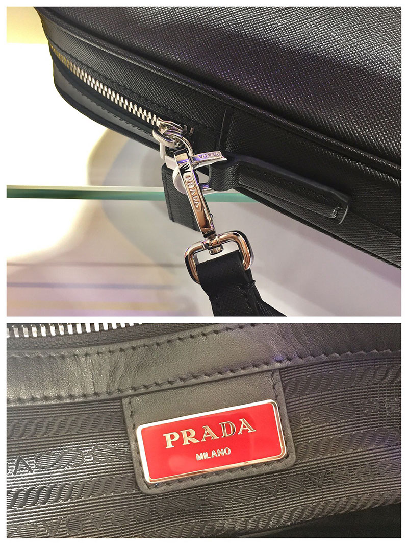 プラダ アウトレット PRADA サフィアーノレザー ブリーフケース 2VE368_9Z2_F0002_V_OOX ブラック H品 ビジネスバッグ メンズ プラダ - 画像 (2)