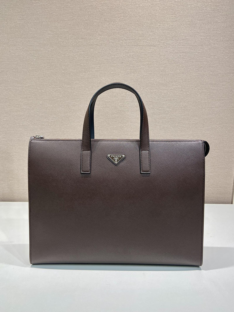 プラダ アウトレット PRADA サフィアーノレザー トートバッグ 2VG039_9Z2_F03X0_V_MOO ダークブラウン H品 プラダ トートバッグ メンズ - 画像 (9)