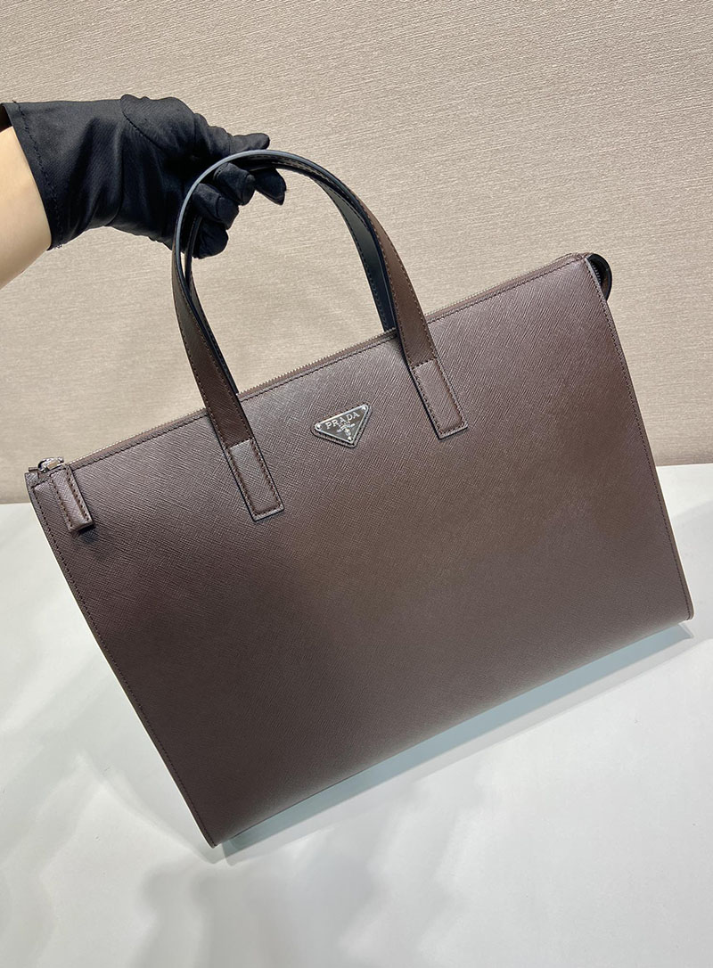 プラダ アウトレット PRADA サフィアーノレザー トートバッグ 2VG039_9Z2_F03X0_V_MOO ダークブラウン H品 プラダ トートバッグ メンズ - 画像 (8)
