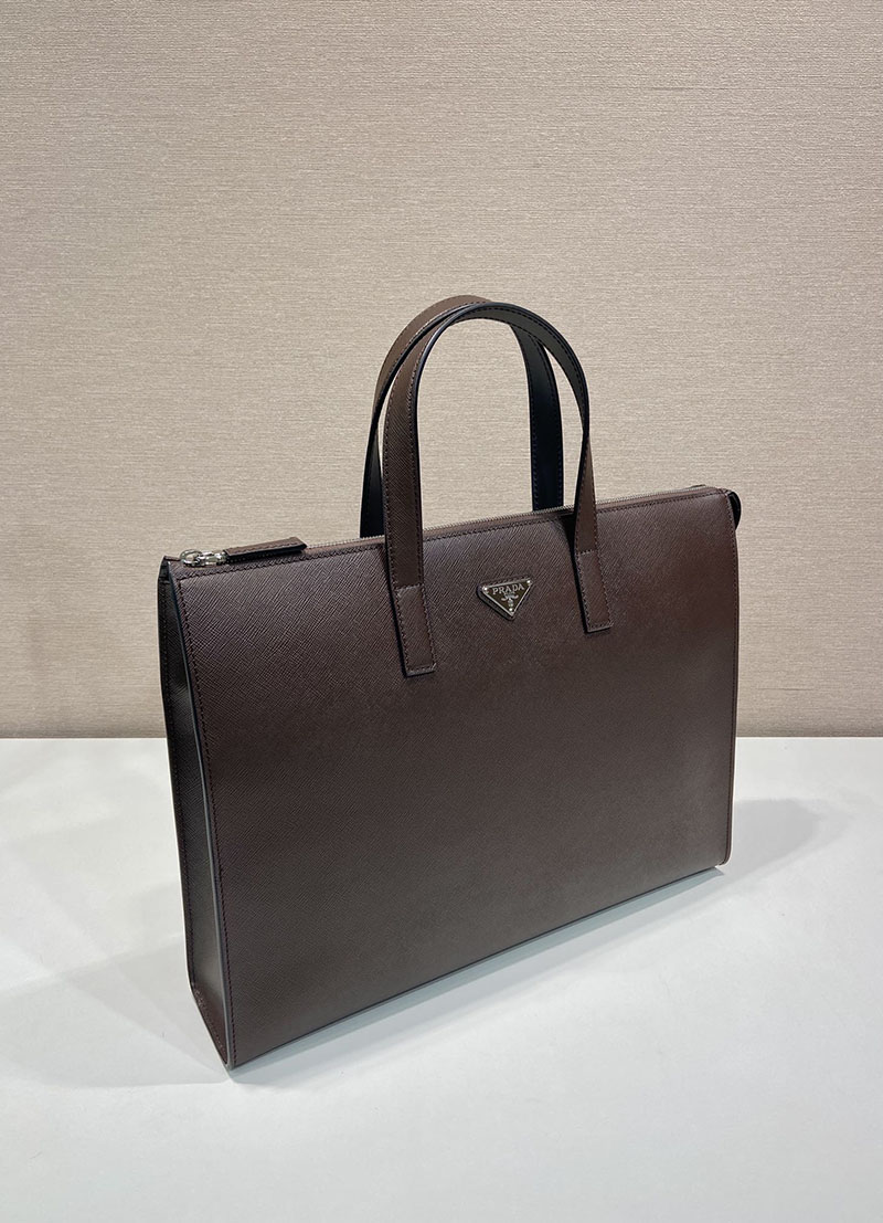プラダ アウトレット PRADA サフィアーノレザー トートバッグ 2VG039_9Z2_F03X0_V_MOO ダークブラウン H品 プラダ トートバッグ メンズ - 画像 (7)
