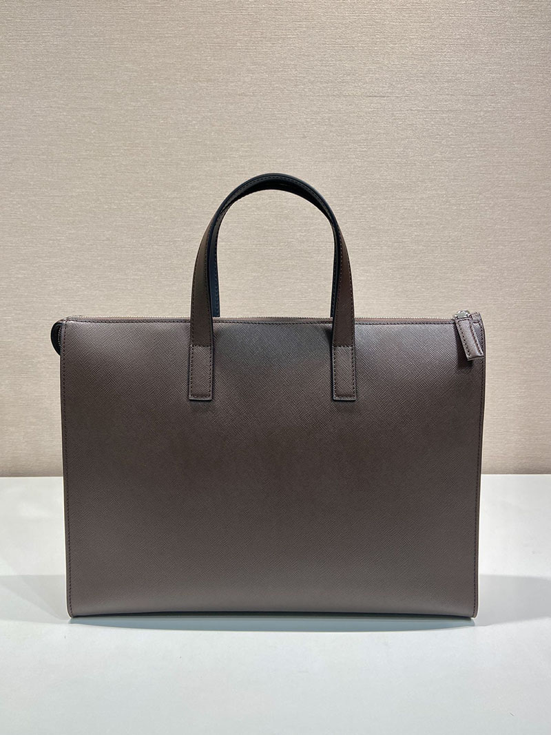 プラダ アウトレット PRADA サフィアーノレザー トートバッグ 2VG039_9Z2_F03X0_V_MOO ダークブラウン H品 プラダ トートバッグ メンズ - 画像 (6)