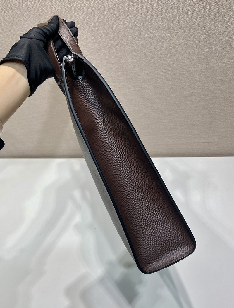 プラダ アウトレット PRADA サフィアーノレザー トートバッグ 2VG039_9Z2_F03X0_V_MOO ダークブラウン H品 プラダ トートバッグ メンズ - 画像 (5)