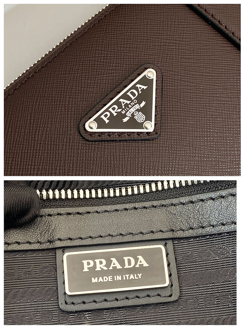 プラダ アウトレット PRADA サフィアーノレザー トートバッグ 2VG039_9Z2_F03X0_V_MOO ダークブラウン H品 プラダ トートバッグ メンズ - 画像 (2)