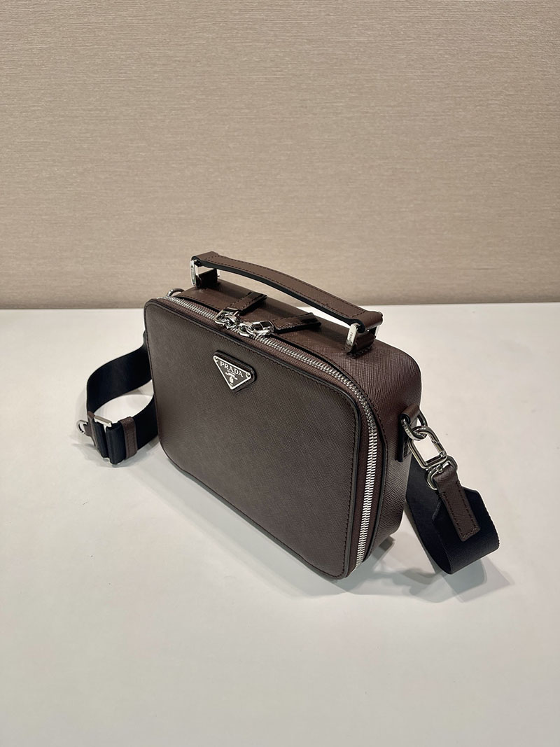 プラダ アウトレット PRADA ブリック サフィアーノレザーバッグ 2VH069_9Z2_F0201_V_YMI ダークブラウン H品 プラダ バッグ メンズ ビジネス - 画像 (7)