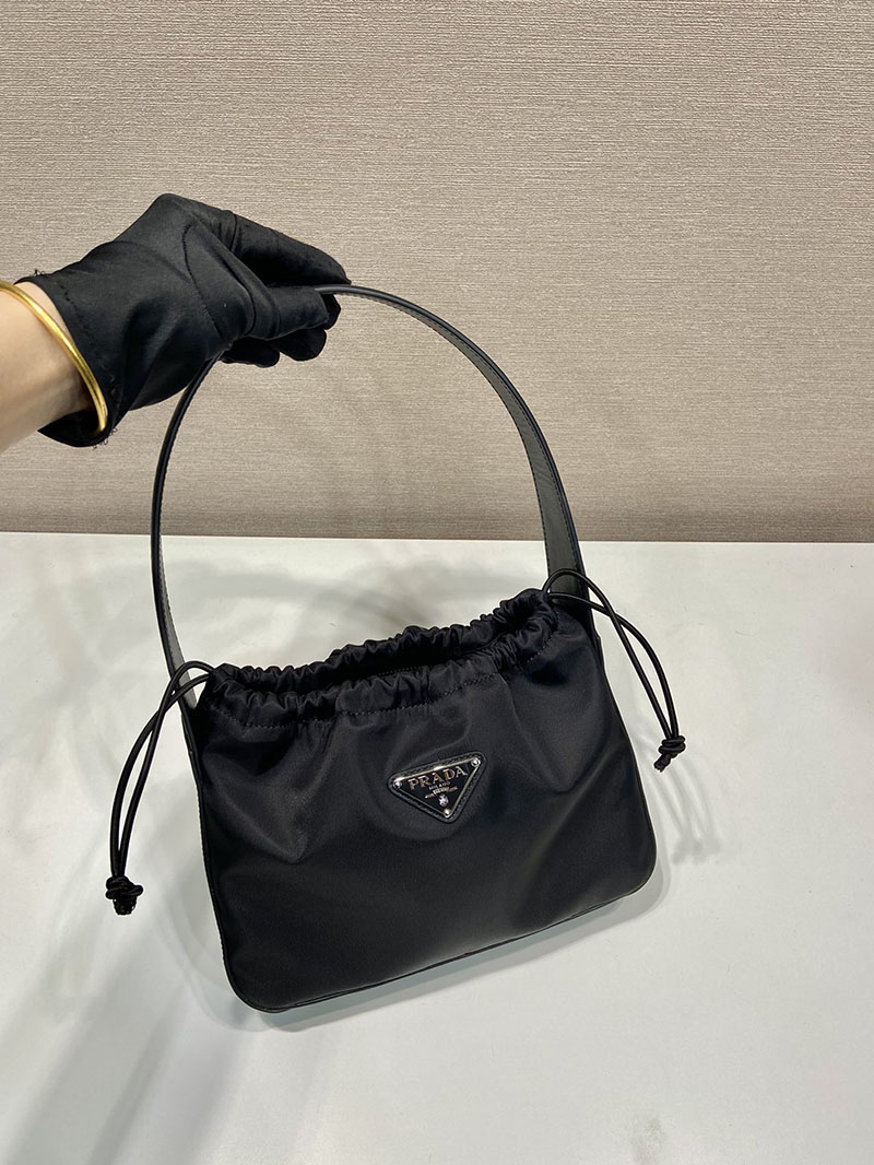プラダ アウトレット PRADA TWILLER Metallic Top-Handle バケットバック B6249 ブラック H品 プラダ ナイロン アウトレット - 画像 (9)