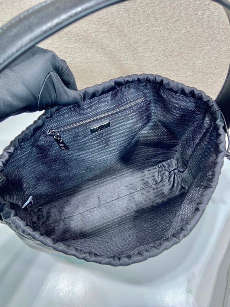 プラダ アウトレット PRADA TWILLER Metallic Top-Handle バケットバック B6249 ブラック H品 プラダ ナイロン アウトレット - 画像 (3)