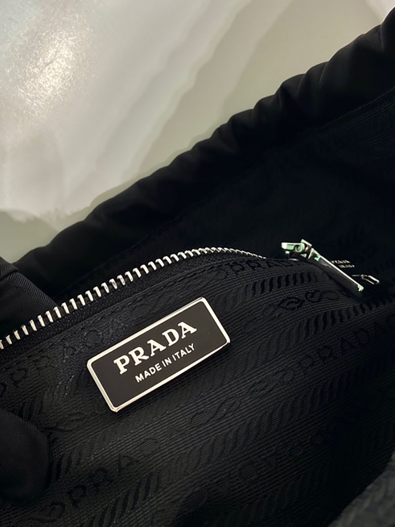 プラダ アウトレット PRADA TWILLER Metallic Top-Handle バケットバック B6249 ブラック H品 プラダ ナイロン アウトレット - 画像 (2)