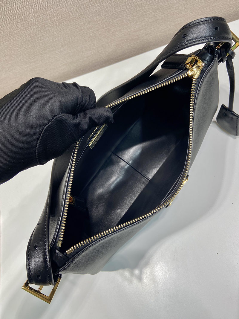 プラダ アウトレット PRADA エメ ミディアム レザー ショルダーバッグ 1BC229_2CYS_F0002_V_LVM ブラック H品 プラダ ショルダーバッグ 革 - 画像 (3)