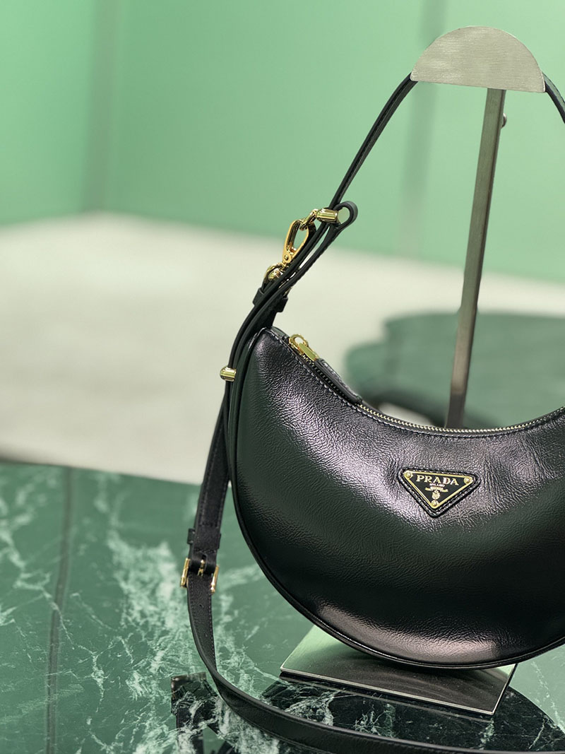 プラダ アウトレット PRADA アーケ スモール レザー ショルダーバッグ 1BC194_ASK_F0002_V_OOO ブラック H品 プラダ チェーンバッグ 斜めがけ - 画像 (7)