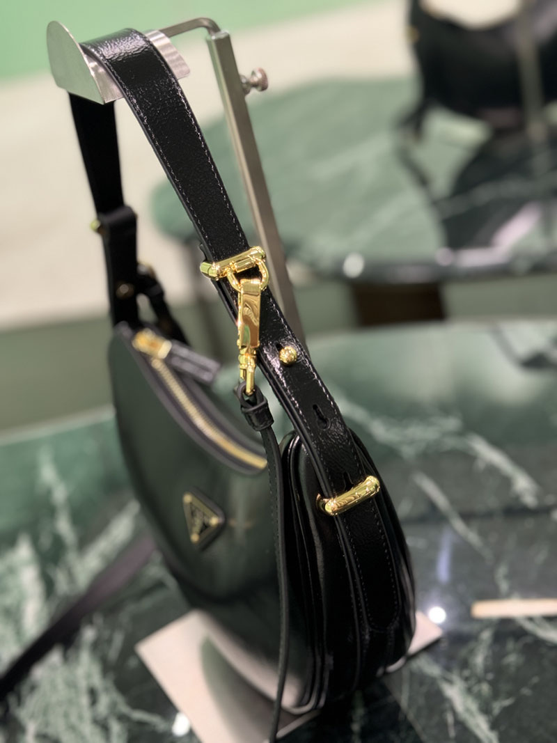 プラダ アウトレット PRADA アーケ スモール レザー ショルダーバッグ 1BC194_ASK_F0002_V_OOO ブラック H品 プラダ チェーンバッグ 斜めがけ - 画像 (5)