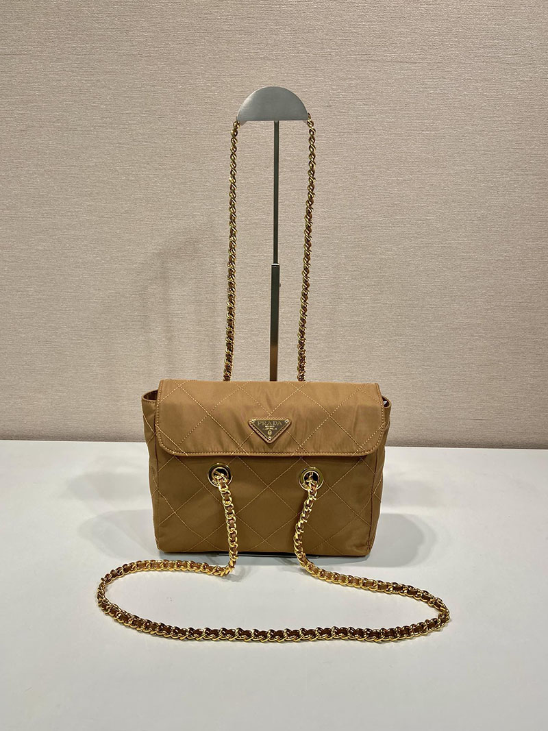 プラダ アウトレット PRADA 三角ロゴ テスート ナイロン キルティン チェーン ショルダー バッグ 1BD620 ブラウン H品 プラダ ナイロンバッグ アウトレット - 画像 (9)