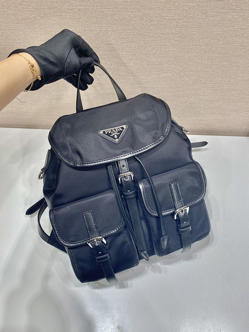 プラダ アウトレット PRADA スモール Re-Nylon バックパック 1BZ677_RV44_F0002_V_OOO ブラック H品 プラダ バックパック ナイロン - 画像 (9)