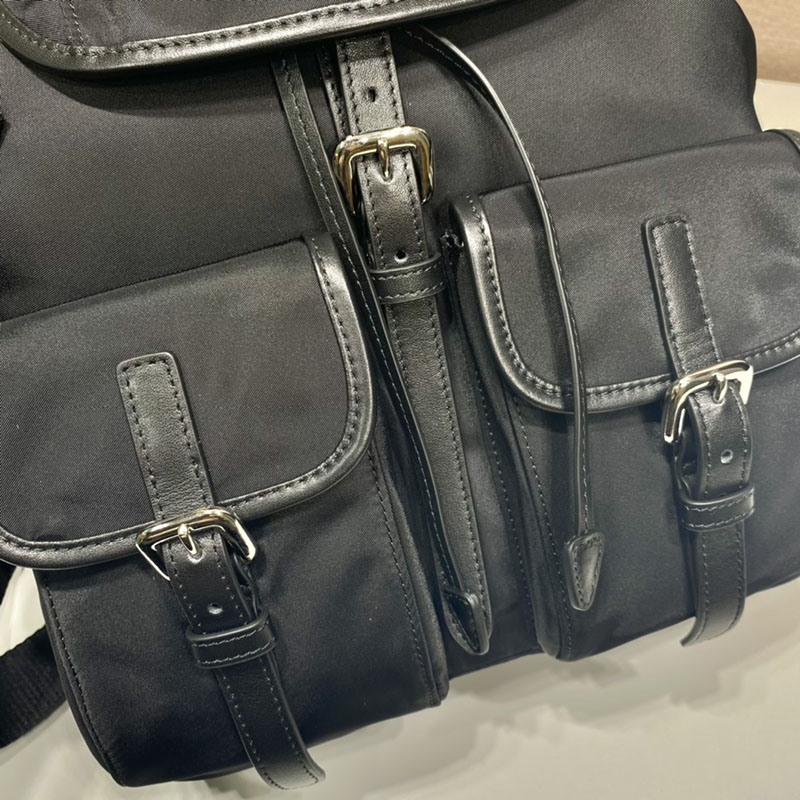 プラダ アウトレット PRADA スモール Re-Nylon バックパック 1BZ677_RV44_F0002_V_OOO ブラック H品 プラダ バックパック ナイロン - 画像 (5)