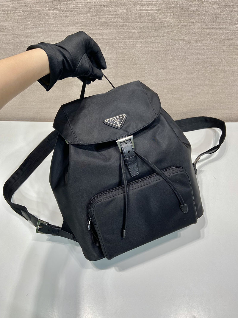 プラダ アウトレット PRADA VELA バックパック リュックサック デイパック ナイロン レザー 1BZ832 ブラック H品 プラダ バックパック ナイロン - 画像 (9)