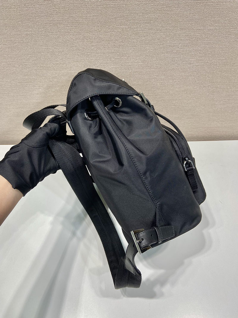 プラダ アウトレット PRADA VELA バックパック リュックサック デイパック ナイロン レザー 1BZ832 ブラック H品 プラダ バックパック ナイロン - 画像 (6)