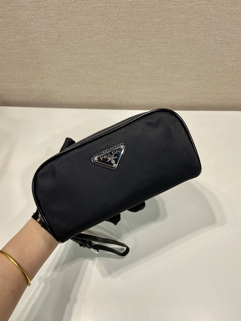 プラダ アウトレット PRADA サフィアーノレザー ポーチ レディース メンズ 2NE065 ブラック H品 プラダ ナイロンポーチ アウトレット - 画像 (8)