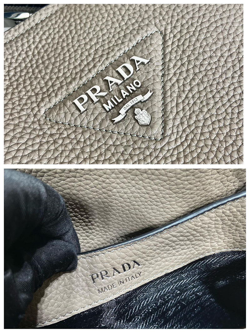 プラダ アウトレット PRADA 2WAY レディース トライアングルロゴ ハンドバッグ ショルダーバッグ 肩掛け 斜め掛け ヴィッテロダイノ 鞄 1BC145 グレージュ H品 プラダ バッグ 人気 - 画像 (2)