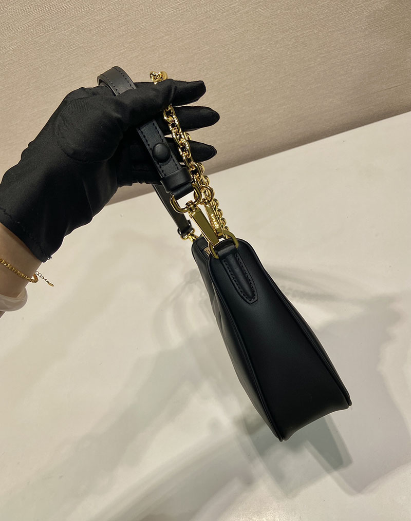 プラダ アウトレット PRADA Re-Edition ベルベット ミニバッグ 1BC204_2C7Q_F0002_V_JOO ブラック H品 プラダ バッグ 人気 - 画像 (6)