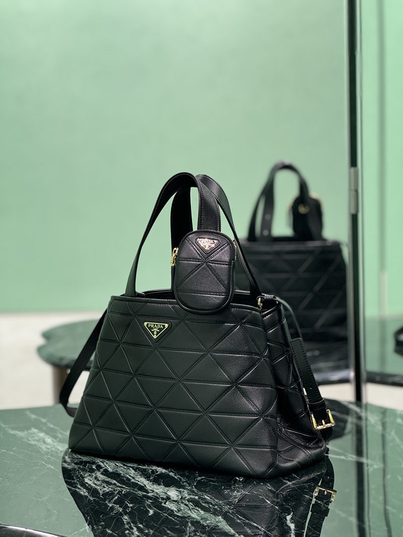 プラダ アウトレット PRADA ヴィッテロ スティッチ 2WAY ハンドバッグ 1BG545_2C53_F0002_V_T9I ブラック H品 プラダ トートバッグ クリーニング - 画像 (9)