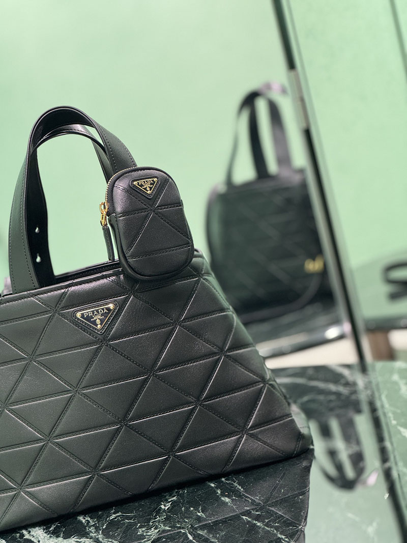プラダ アウトレット PRADA ヴィッテロ スティッチ 2WAY ハンドバッグ 1BG545_2C53_F0002_V_T9I ブラック H品 プラダ トートバッグ クリーニング - 画像 (8)