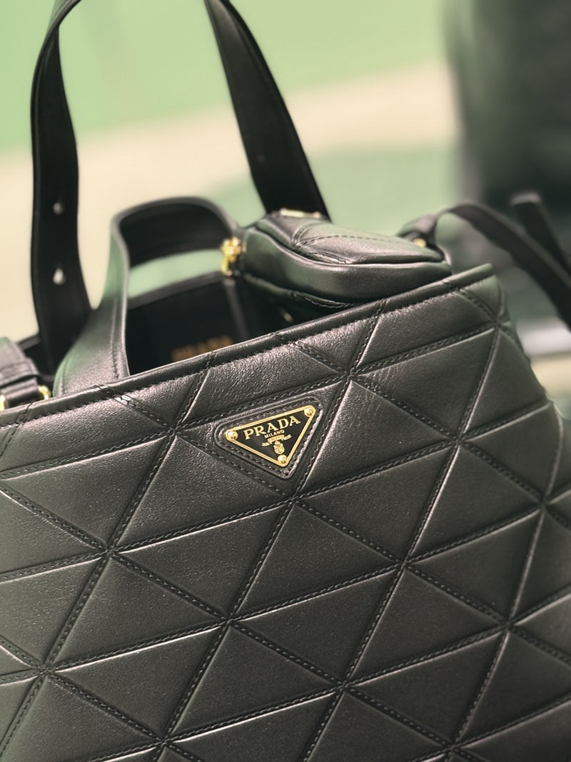 プラダ アウトレット PRADA ヴィッテロ スティッチ 2WAY ハンドバッグ 1BG545_2C53_F0002_V_T9I ブラック H品 プラダ トートバッグ クリーニング - 画像 (6)
