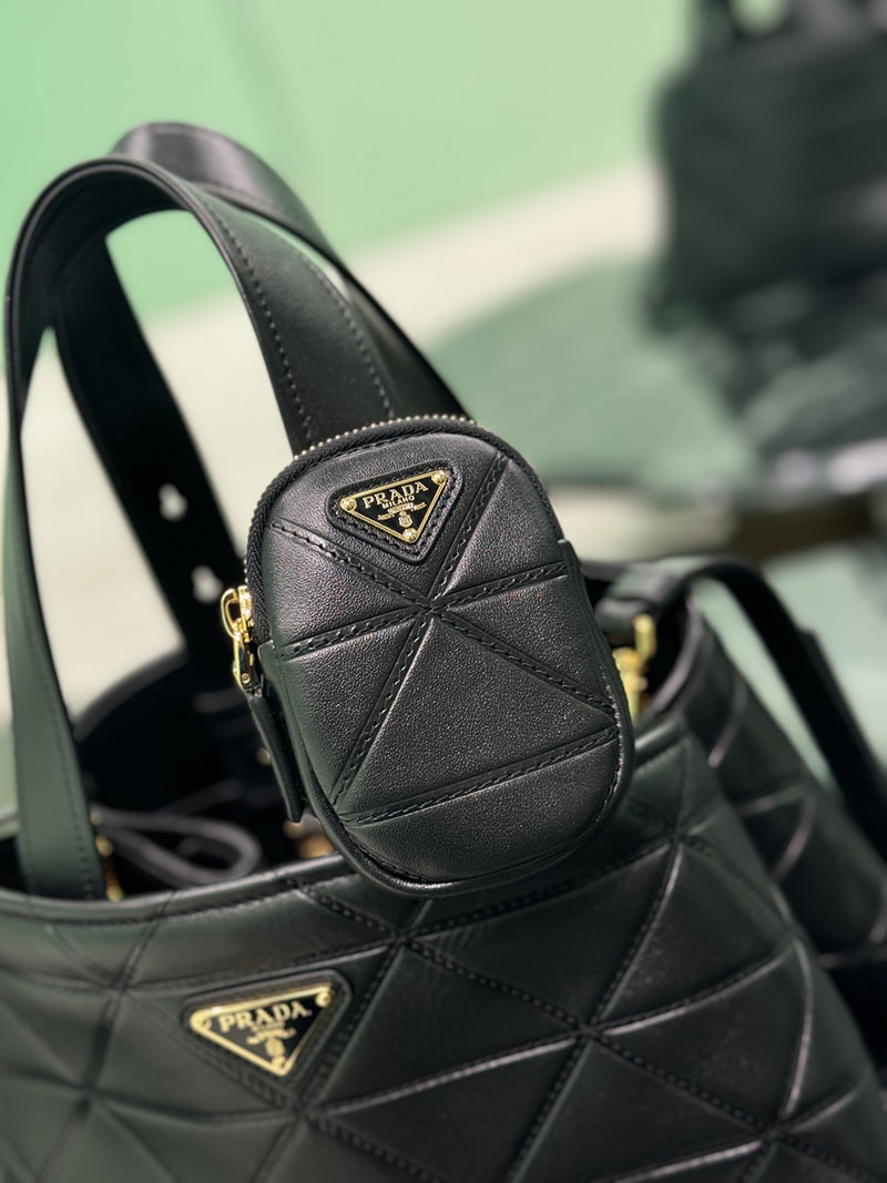 プラダ アウトレット PRADA ヴィッテロ スティッチ 2WAY ハンドバッグ 1BG545_2C53_F0002_V_T9I ブラック H品 プラダ トートバッグ クリーニング - 画像 (4)