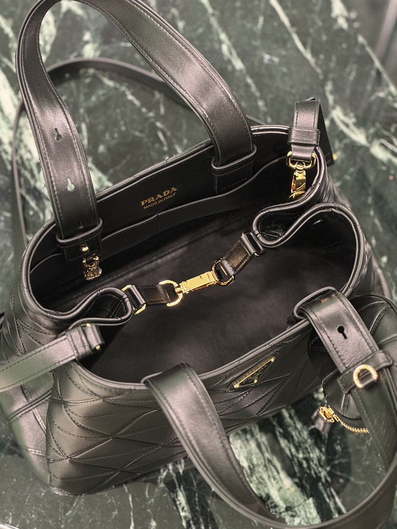プラダ アウトレット PRADA ヴィッテロ スティッチ 2WAY ハンドバッグ 1BG545_2C53_F0002_V_T9I ブラック H品 プラダ トートバッグ クリーニング - 画像 (3)