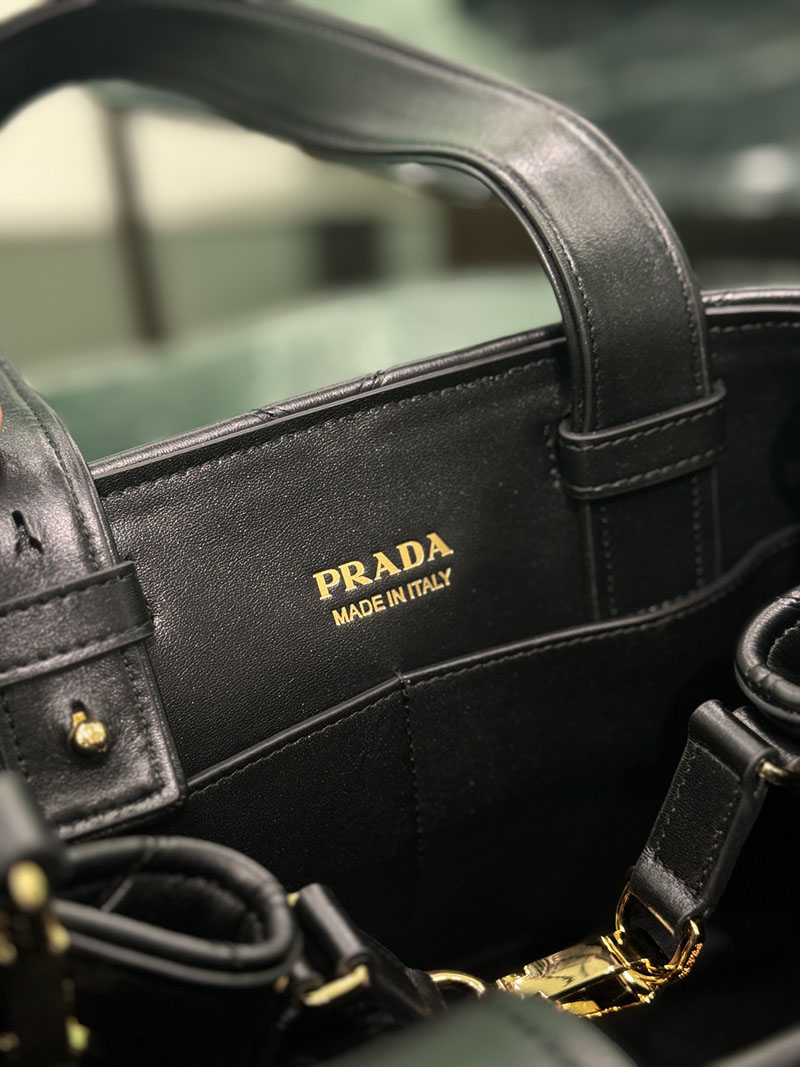 プラダ アウトレット PRADA ヴィッテロ スティッチ 2WAY ハンドバッグ 1BG545_2C53_F0002_V_T9I ブラック H品 プラダ トートバッグ クリーニング - 画像 (2)