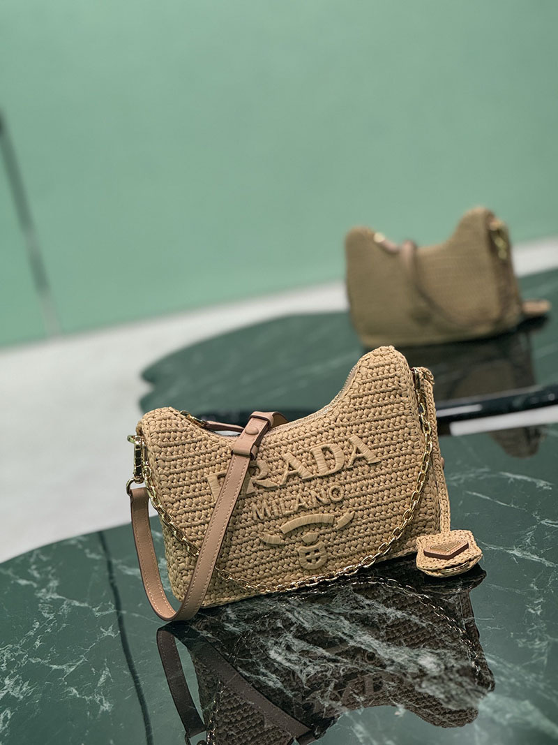 プラダ アウトレット PRADA Re-Edition クロシェ ミニバッグ 1BC204_2M2T_F0018_V_JUO ナチュラル H品 プラダ ミニバッグ チェーン - 画像 (8)