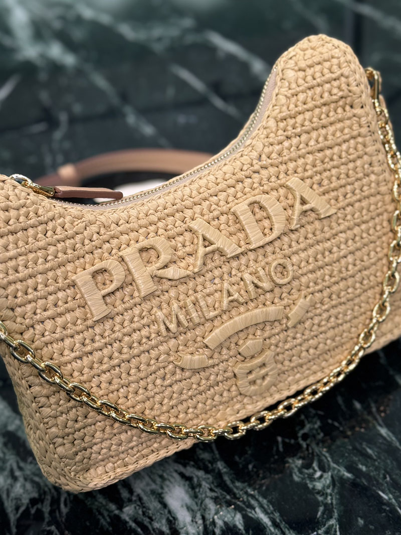 プラダ アウトレット PRADA Re-Edition クロシェ ミニバッグ 1BC204_2M2T_F0018_V_JUO ナチュラル H品 プラダ ミニバッグ チェーン - 画像 (6)