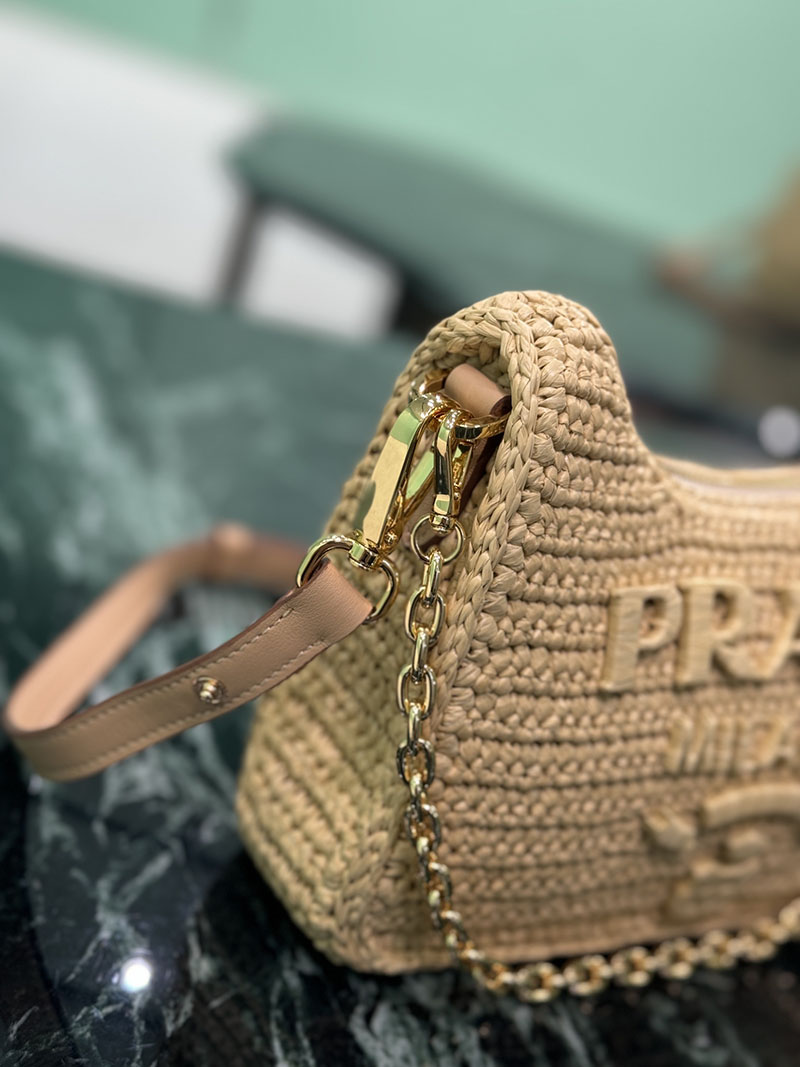プラダ アウトレット PRADA Re-Edition クロシェ ミニバッグ 1BC204_2M2T_F0018_V_JUO ナチュラル H品 プラダ ミニバッグ チェーン - 画像 (5)